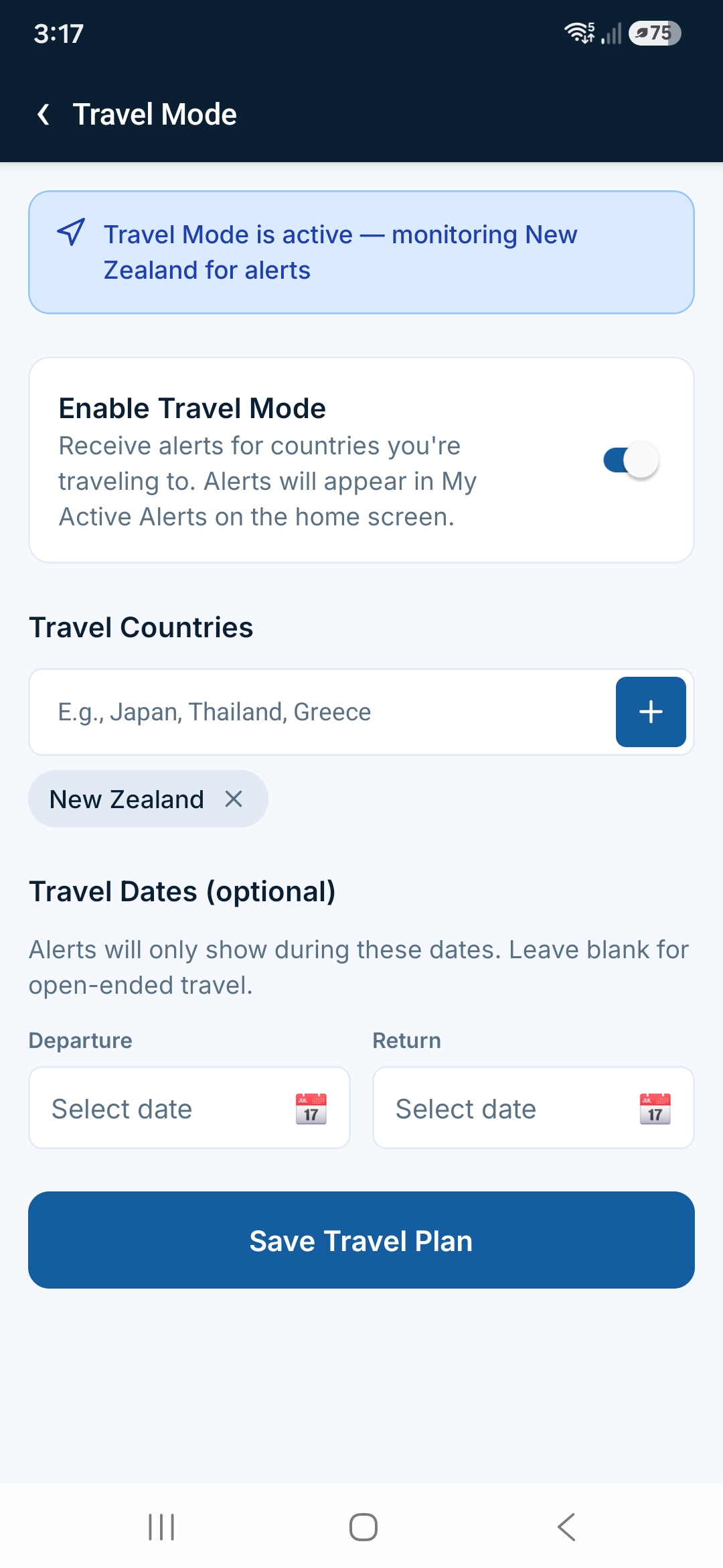 Travel Mode