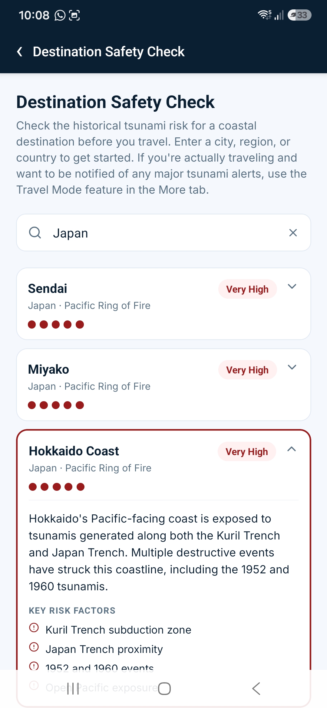Destination Safety Check